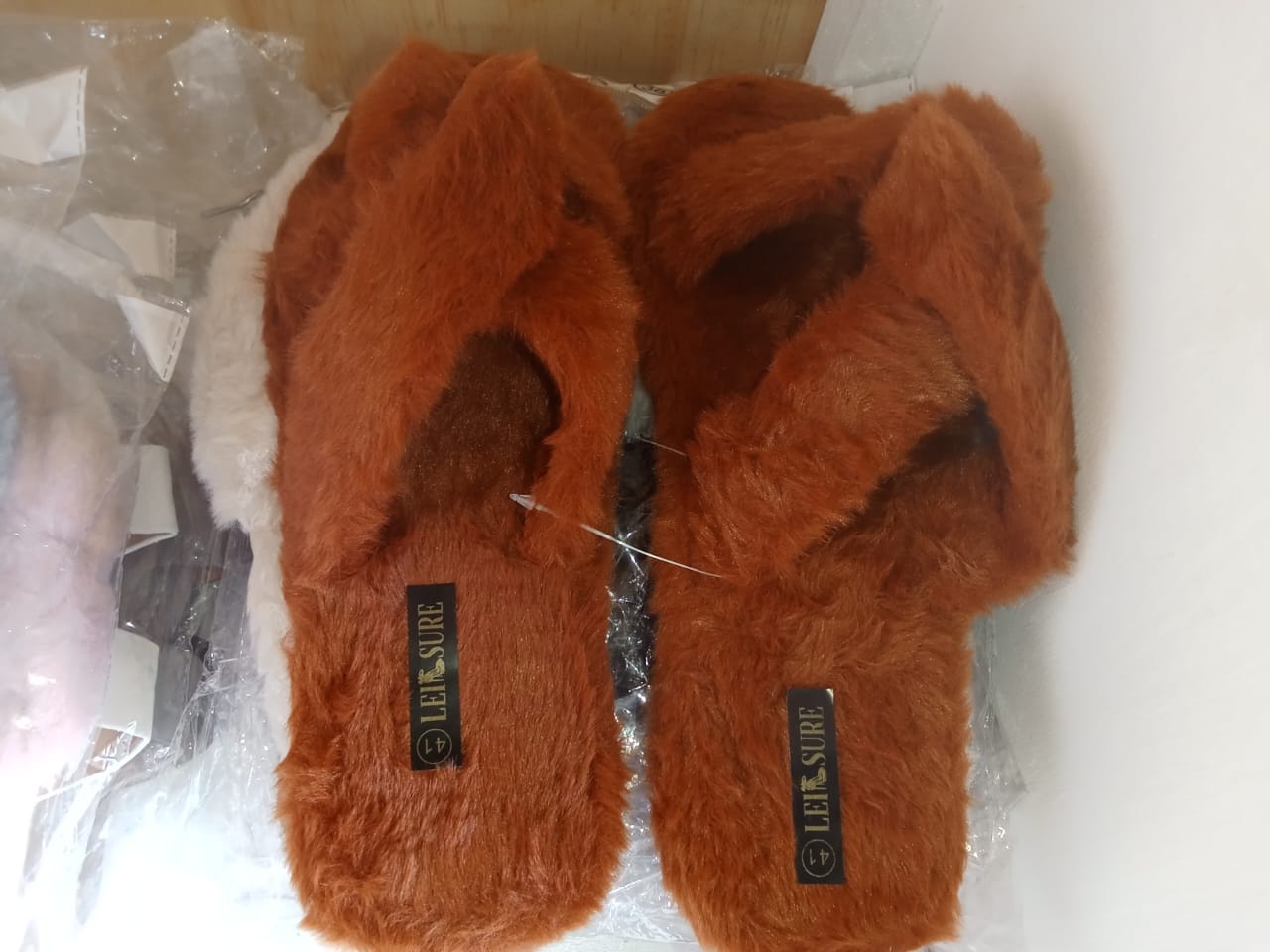 Brown Fluffly Flats for Ladies