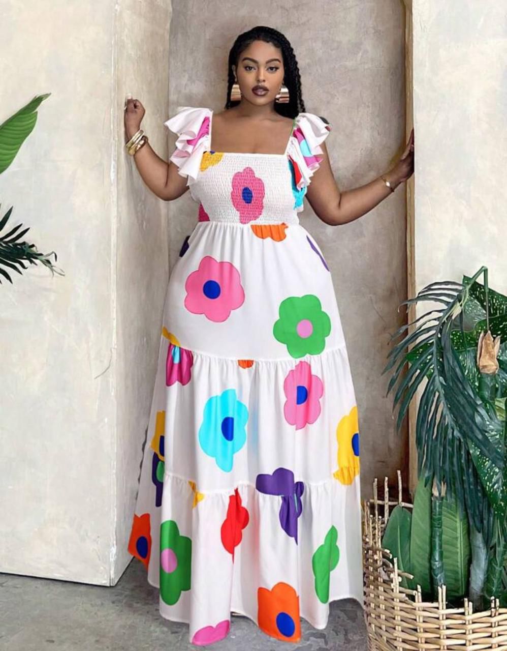Holifday leisure square neck dress